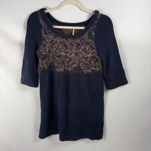 Free People Felted Merino Tunic Sweater Small S Wool Blend Boho Fairy Grunge